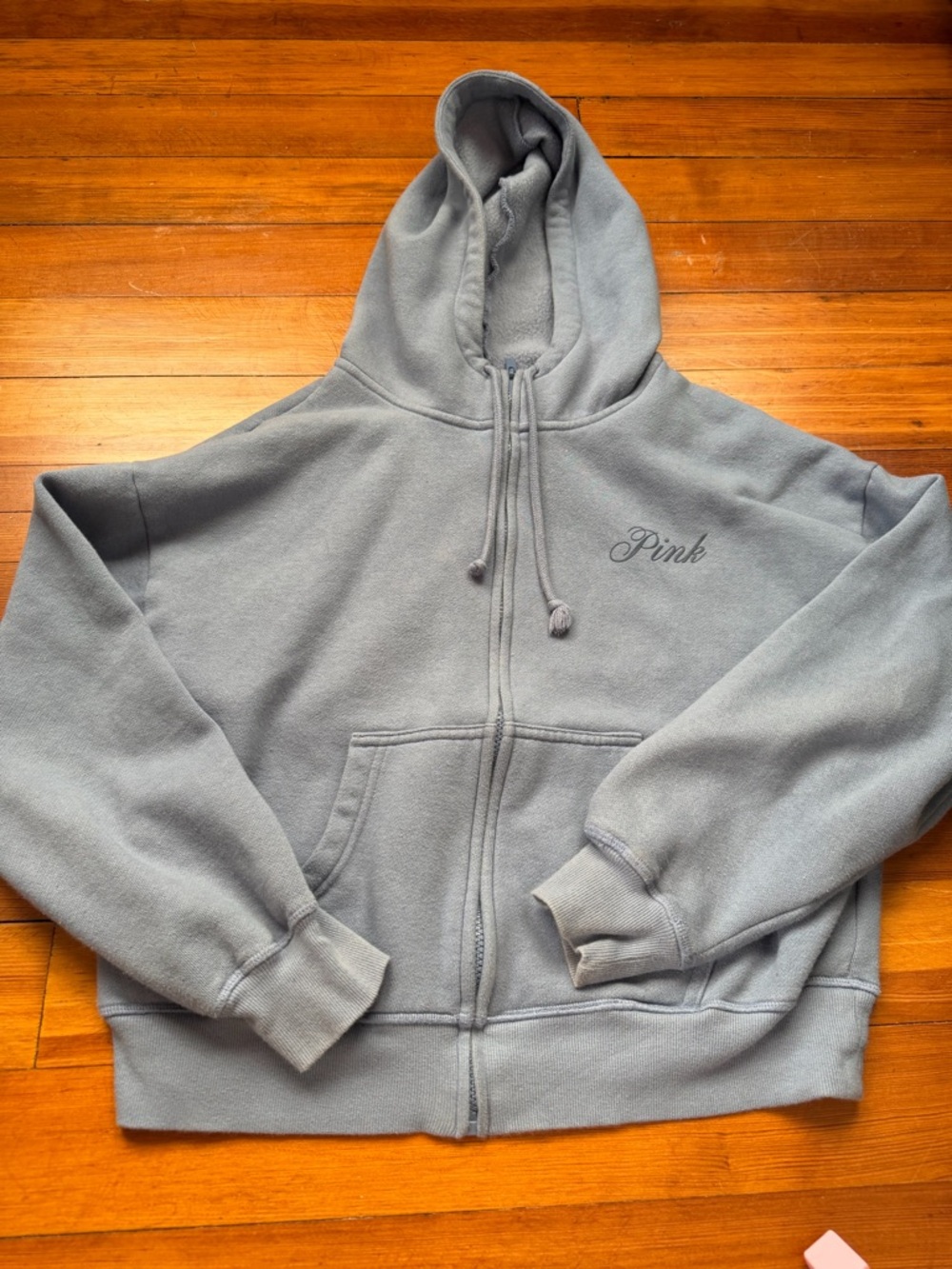 PINK Victoria's Secret Periwinkle Zip-Up Cropped Hoodie